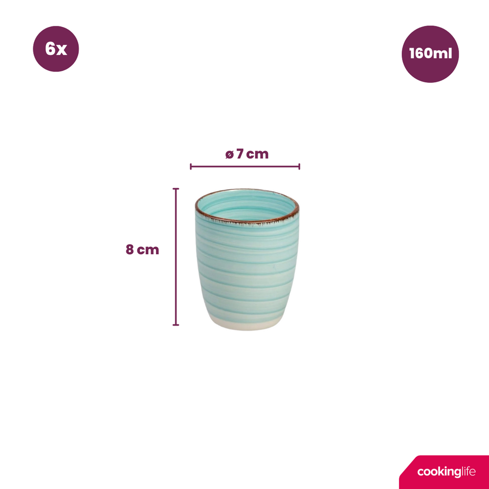 Tazas de café / tazas Senseo Delice azul 180 ml - 6 piezas Cookinglife