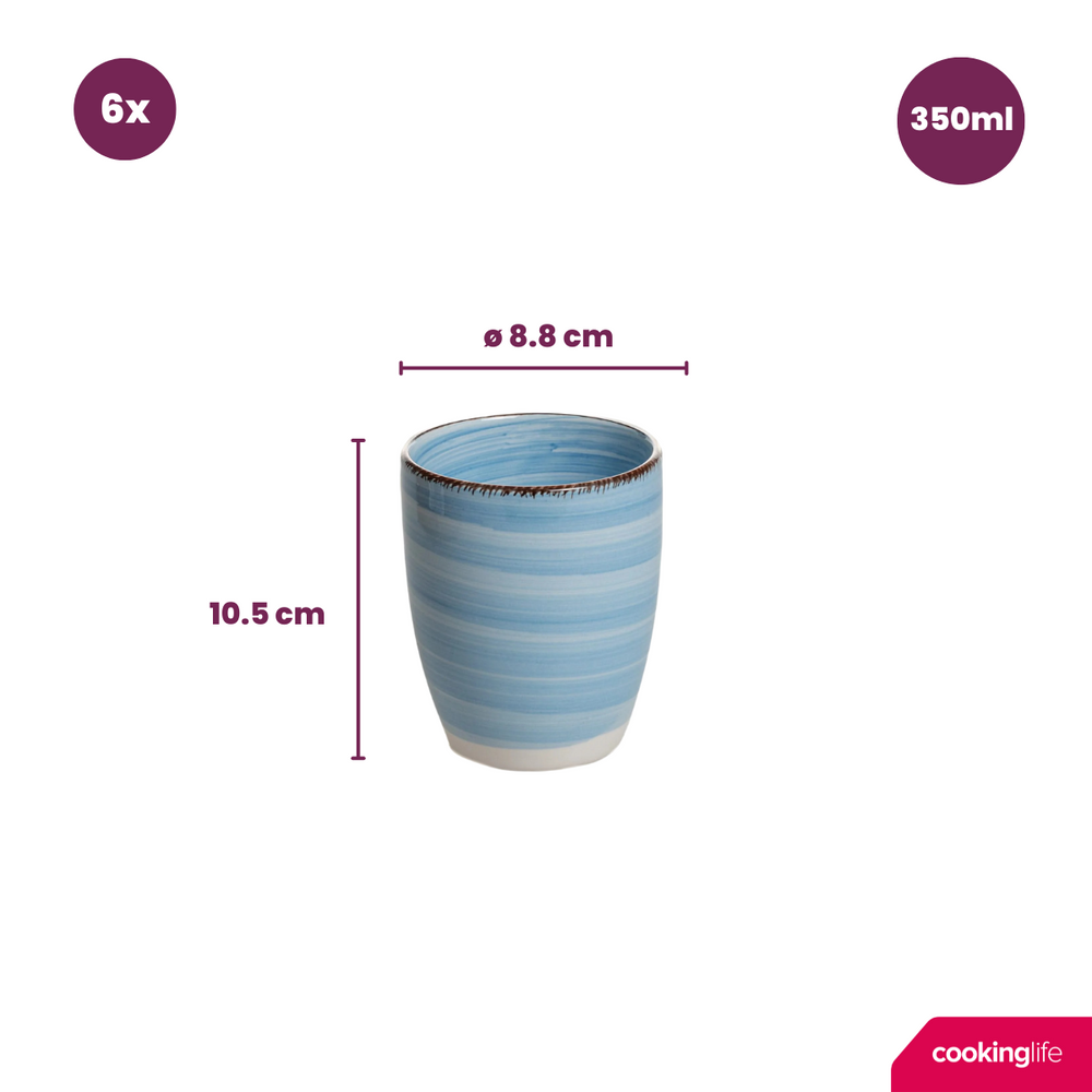 Vasos Delice azul 350 ml - 6 piezas Cookinglife