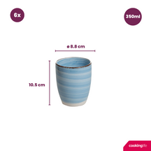 Vasos Delice azul 350 ml - 6 piezas Cookinglife