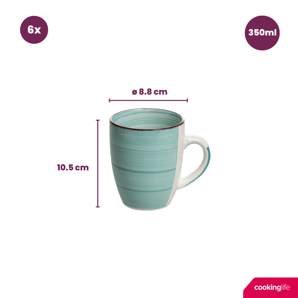 Tazas Delice azul 350 ml - 6 piezas Cookinglife