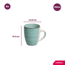 Tazas Delice azul 350 ml - 6 piezas Cookinglife