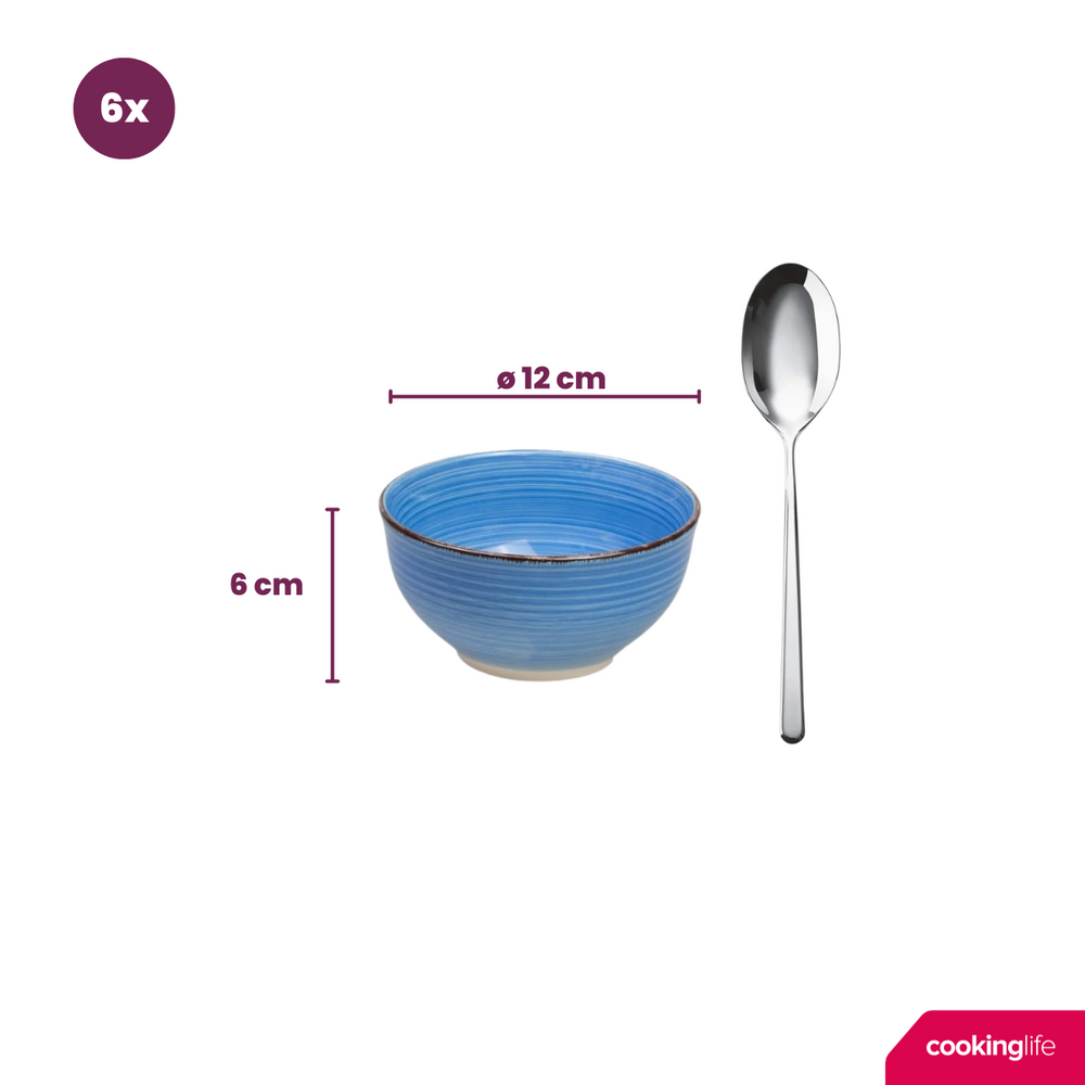 Cuencos pequeños Delice azul ø 12 cm - 6 piezas Cookinglife
