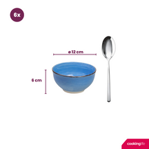 Cuencos pequeños Delice azul ø 12 cm - 6 piezas Cookinglife