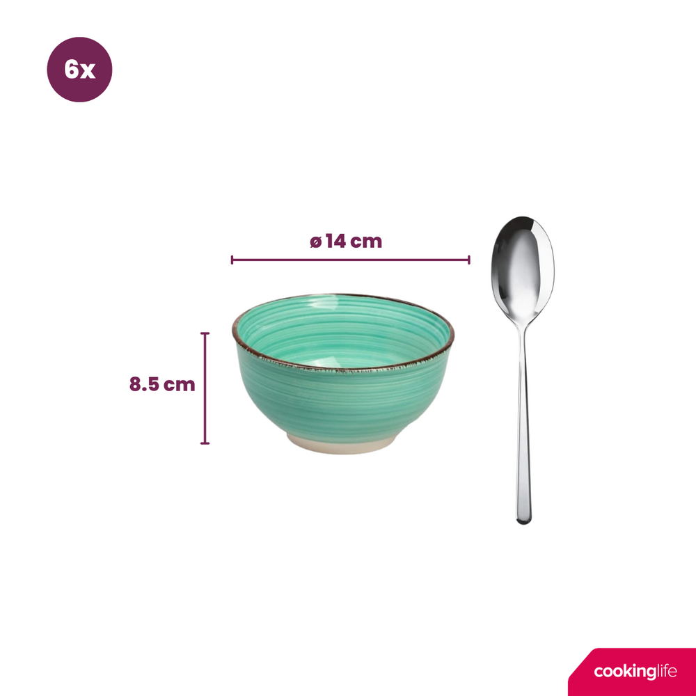Cuencos para sopa / cuencos Delice azul ø 14 cm - 6 piezas Cookinglife