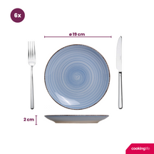 Platos para desayuno / postre Delice azul ø 19 cm - 6 piezas Cookinglife