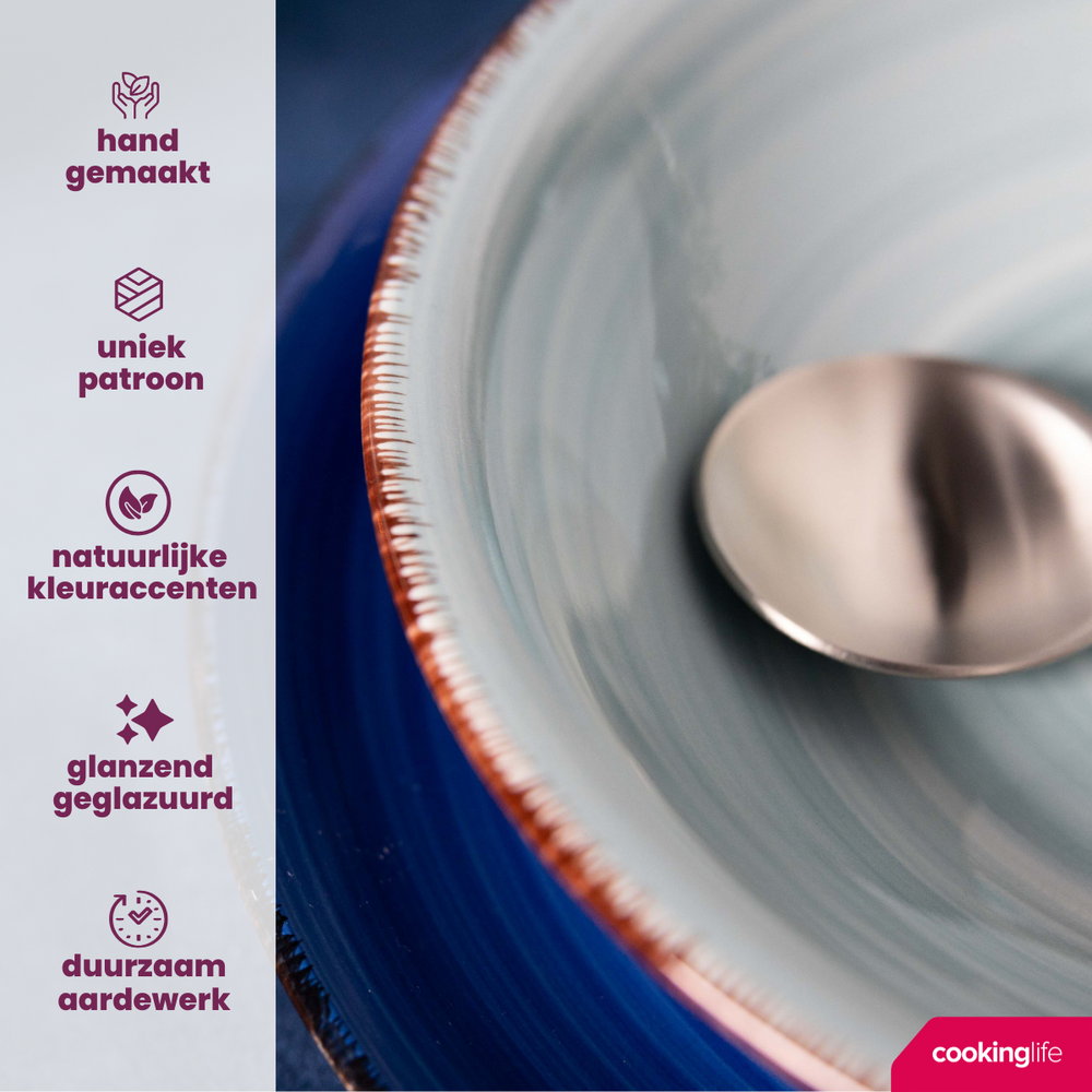Cuencos para sopa / cuencos Delice azul ø 14 cm - 6 piezas Cookinglife