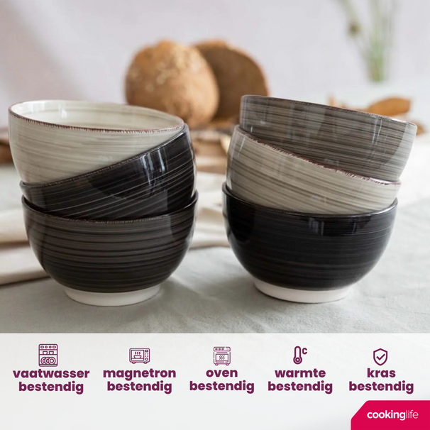 Cookinglife Cuencos pequeños Delice Gris ø 12 cm - 6 piezas