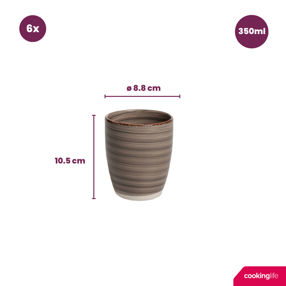 Cookinglife Vasos Delice Gris 350 ml - 6 unidades