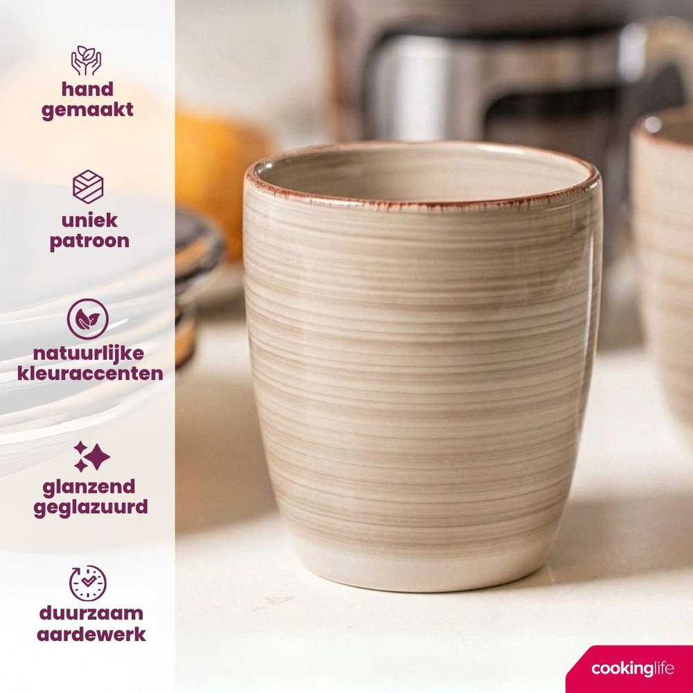 Tazas de café / tazas Senseo Cookinglife Delice gris 180 ml - 6 unidades