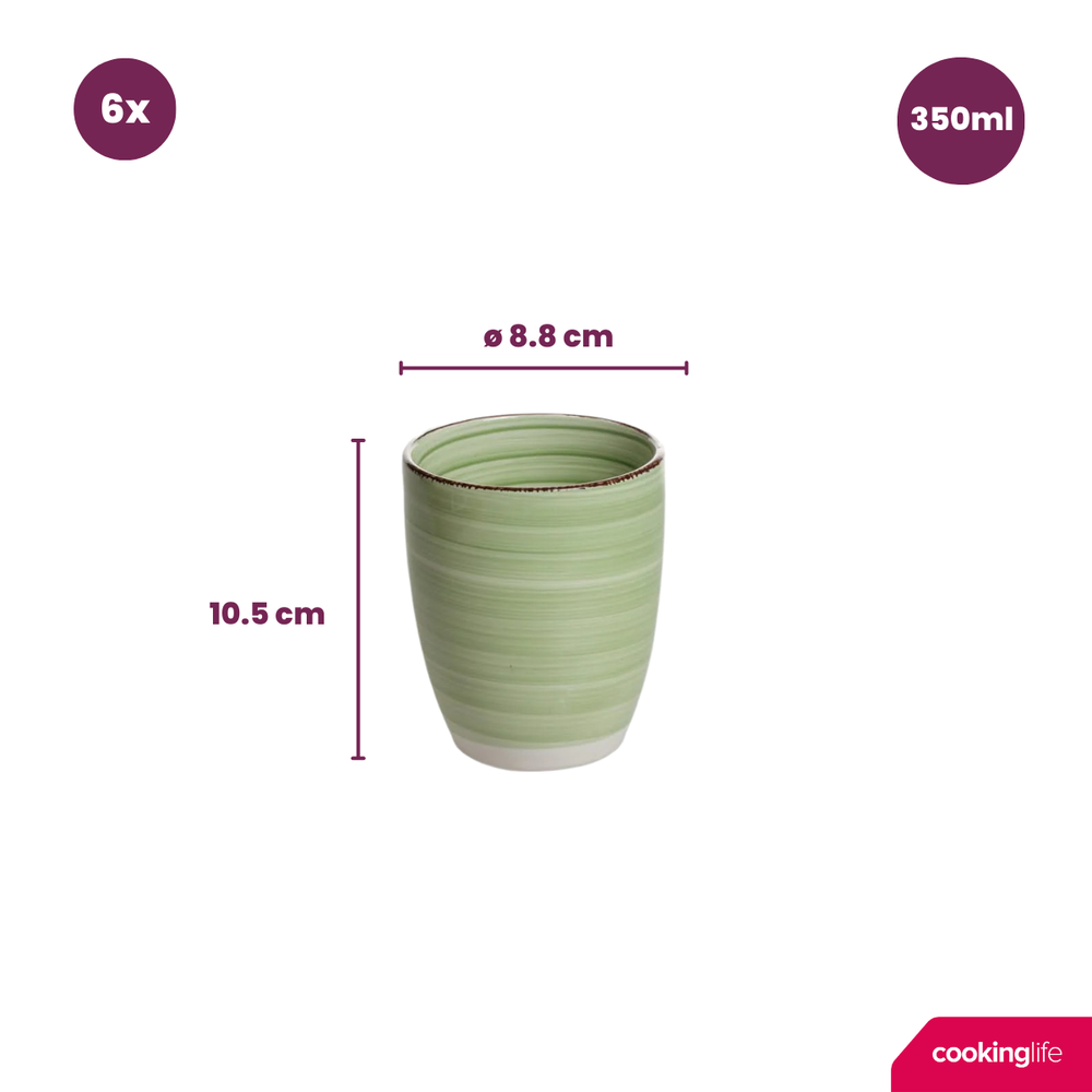 Cookinglife Vasos Delice Verde 350 ml - 6 unidades