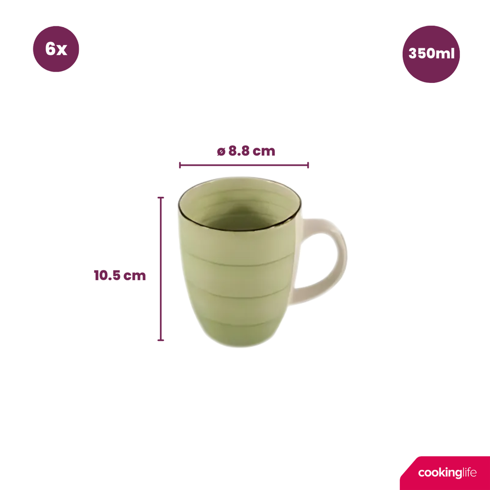 Tazas Cookinglife Delice verde 350 ml - 6 piezas