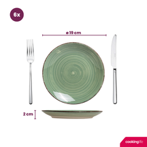 Platos de desayuno / postre Cookinglife Delice verde ø 19 cm - 6 piezas