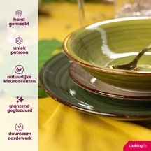 Platos hondos / para pasta Cookinglife Delice verde ø 21 cm - 6 piezas