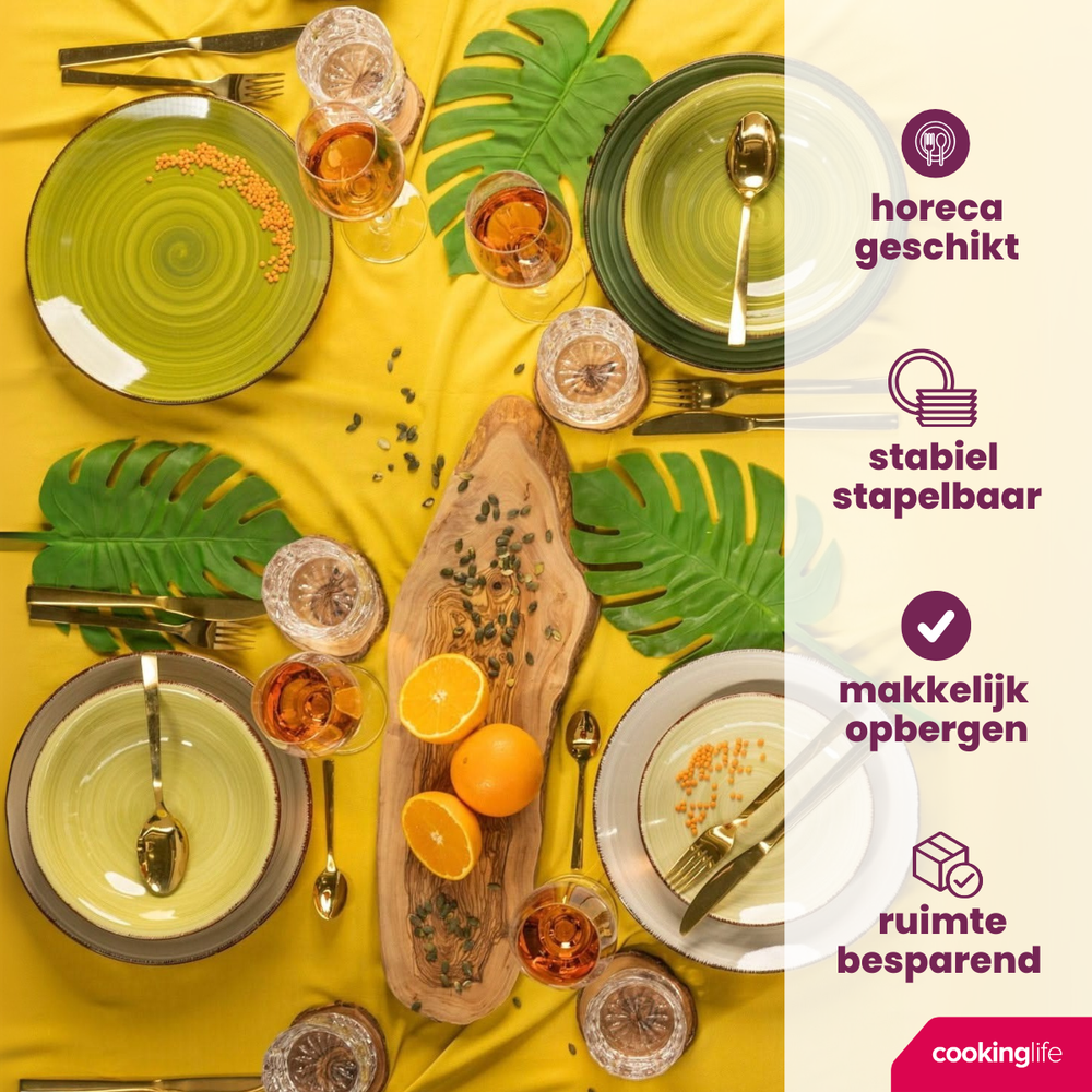 Platos hondos / para pasta Cookinglife Delice verde ø 21 cm - 6 piezas