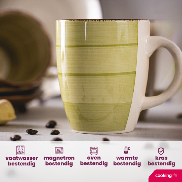 Tazas Cookinglife Delice verde 350 ml - 6 piezas