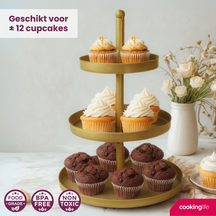 Cookinglife Estantería metálica / dorada ø 15, 20 y 25 cm - 3 niveles - 35 cm de alto