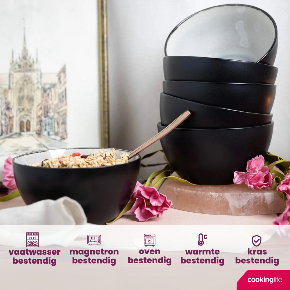 Cookinglife Cuencos para sopa / Cuencos Nola Gris cálido ø 14 cm - 6 piezas