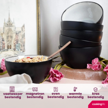 Cookinglife Cuencos para sopa / Cuencos Nola Gris cálido ø 14 cm - 6 piezas