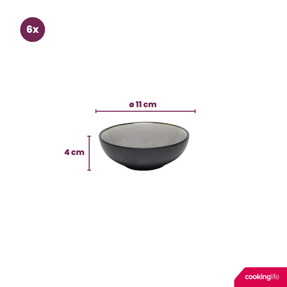 Cookinglife Cuencos para salsas Nola Gris cálido ø 11 cm - 6 piezas