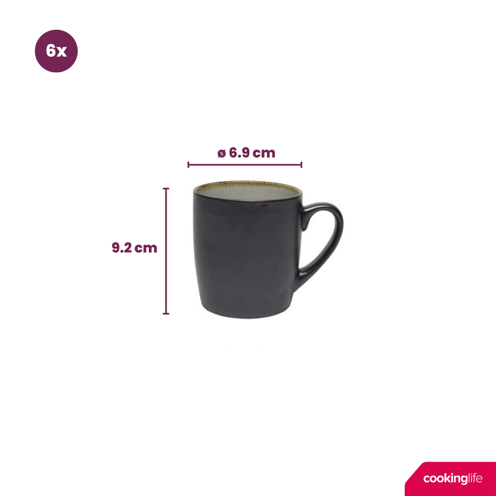 Cookinglife Tazas Nola Gris cálido 350 ml - 6 piezas