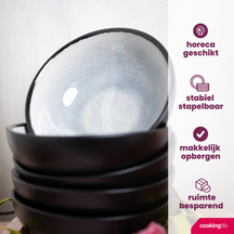 Cookinglife Cuencos para sopa / Cuencos Nola Gris cálido ø 14 cm - 6 piezas