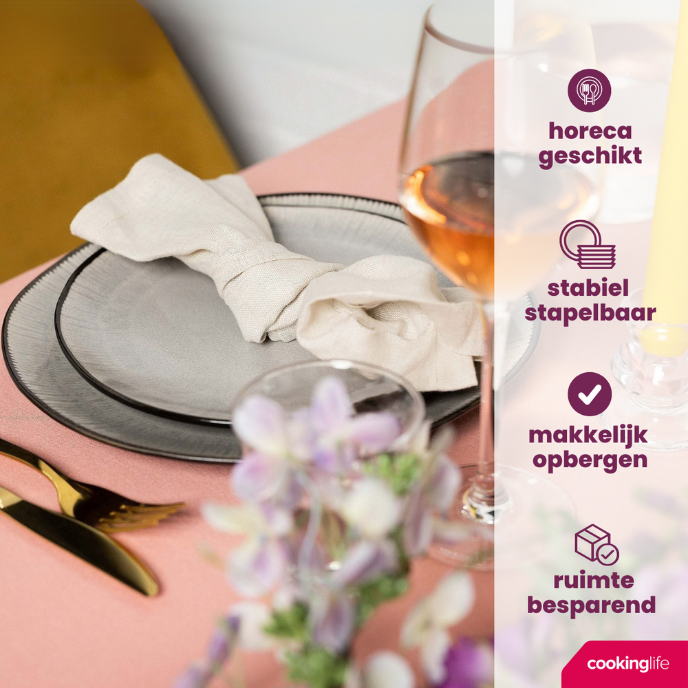 Juego de vajilla Cookinglife Nola Gris cálido 18 piezas / 6 personas - 6 platos llanos, 6 platos de desayuno y 6 cuencos