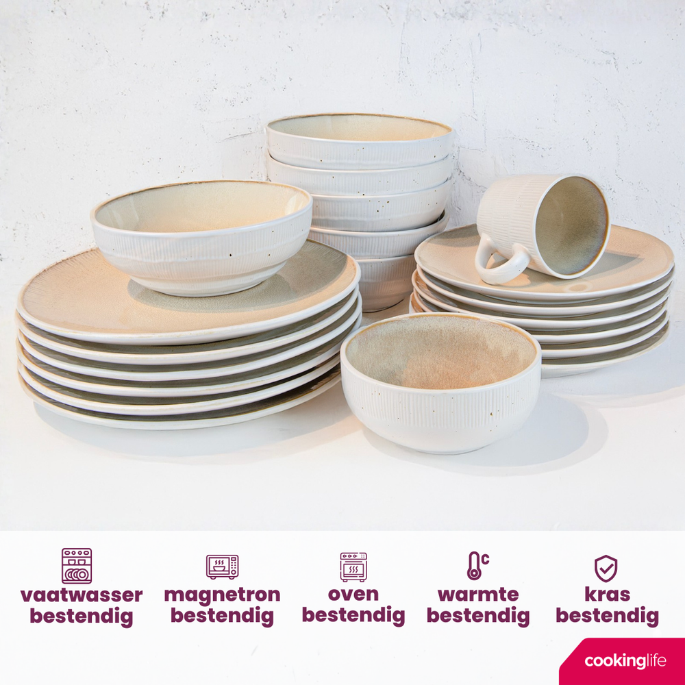 Tazones para sopa / cuencos Cookinglife Nola Sand ø 17 cm - 6 unidades