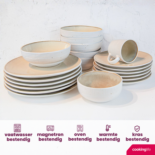 Tazones para sopa / cuencos Cookinglife Nola Sand ø 14 cm - 6 unidades