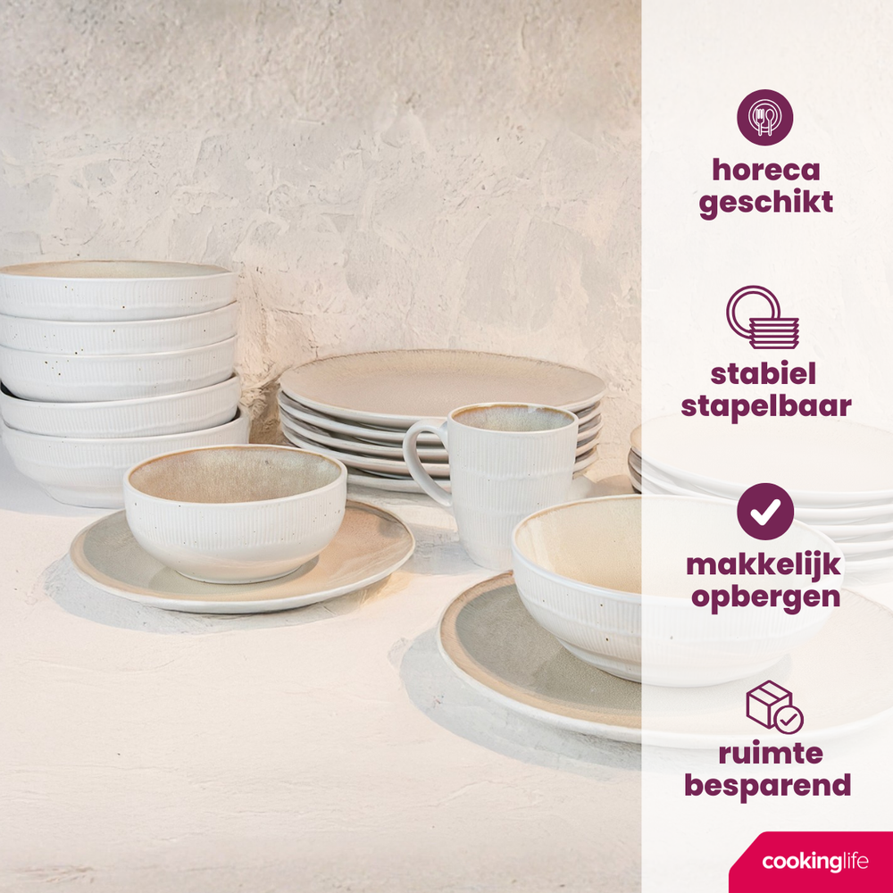 Tazones para sopa / cuencos Cookinglife Nola Sand ø 17 cm - 6 unidades