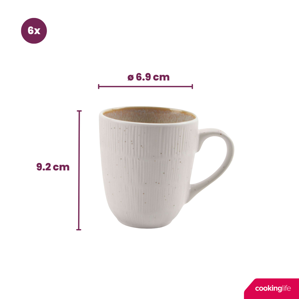 Tazas Cookinglife Nola Sand 330 ml - 6 unidades