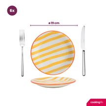 Cookinglife Juego de vajilla Summer Vibes 18 piezas / 6 personas - 6 platos llanos, 6 platos de desayuno y 6 platos hondos