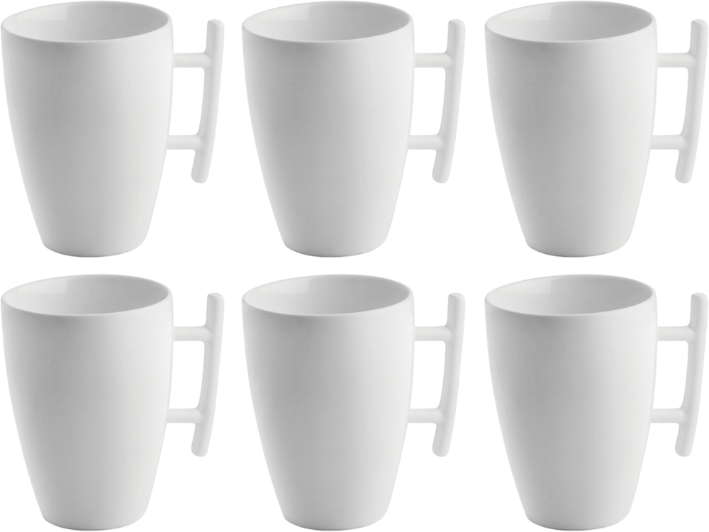 BonBistro Tazas de cappuccino Yong Squito 300 ml - Blanco - 6 piezas