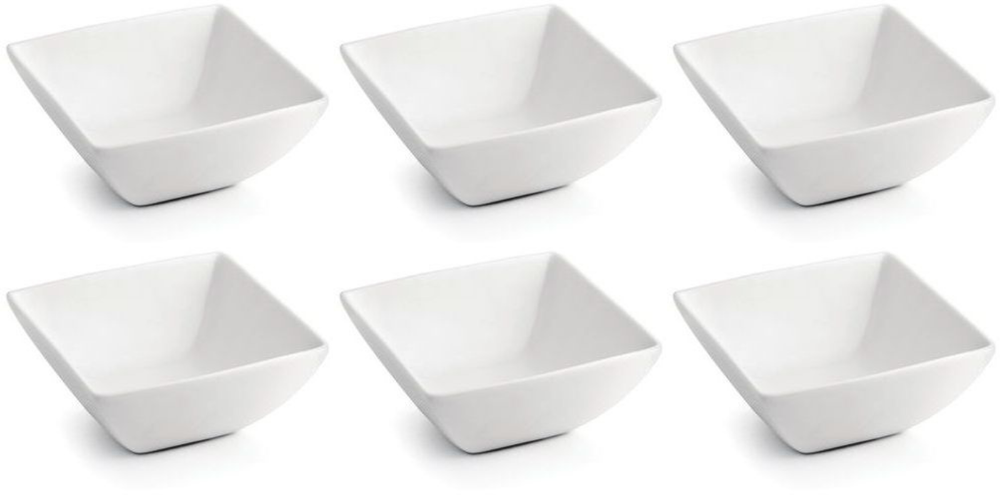 BonBistro Platos para salsas Yong Squito 10 x 10 cm - Blanco - 6 piezas