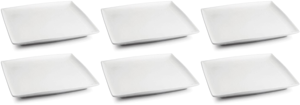 BonBistro Platos para petit four Yong Squito 10 x 10 cm - Blanco - 6 piezas