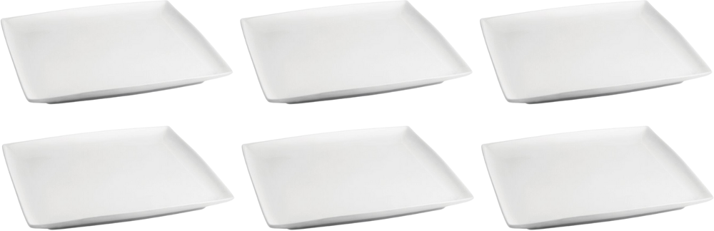 BonBistro Platos de desayuno / postre Yong Squito 18 x 18 cm - Blanco - 6 piezas