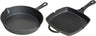 Blackwell Set de sartenes de hierro fundido 2 piezas Sartén ø 25 cm & Sartén parrilla 23 x 23 cm - apto para todas las fuentes de calor - sin recubrimiento antiadherente