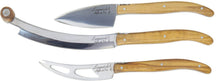 Set de cuchillos para queso Laguiole Style de Vie Línea de lujo Madera de roble Stonewash - 3 unidades