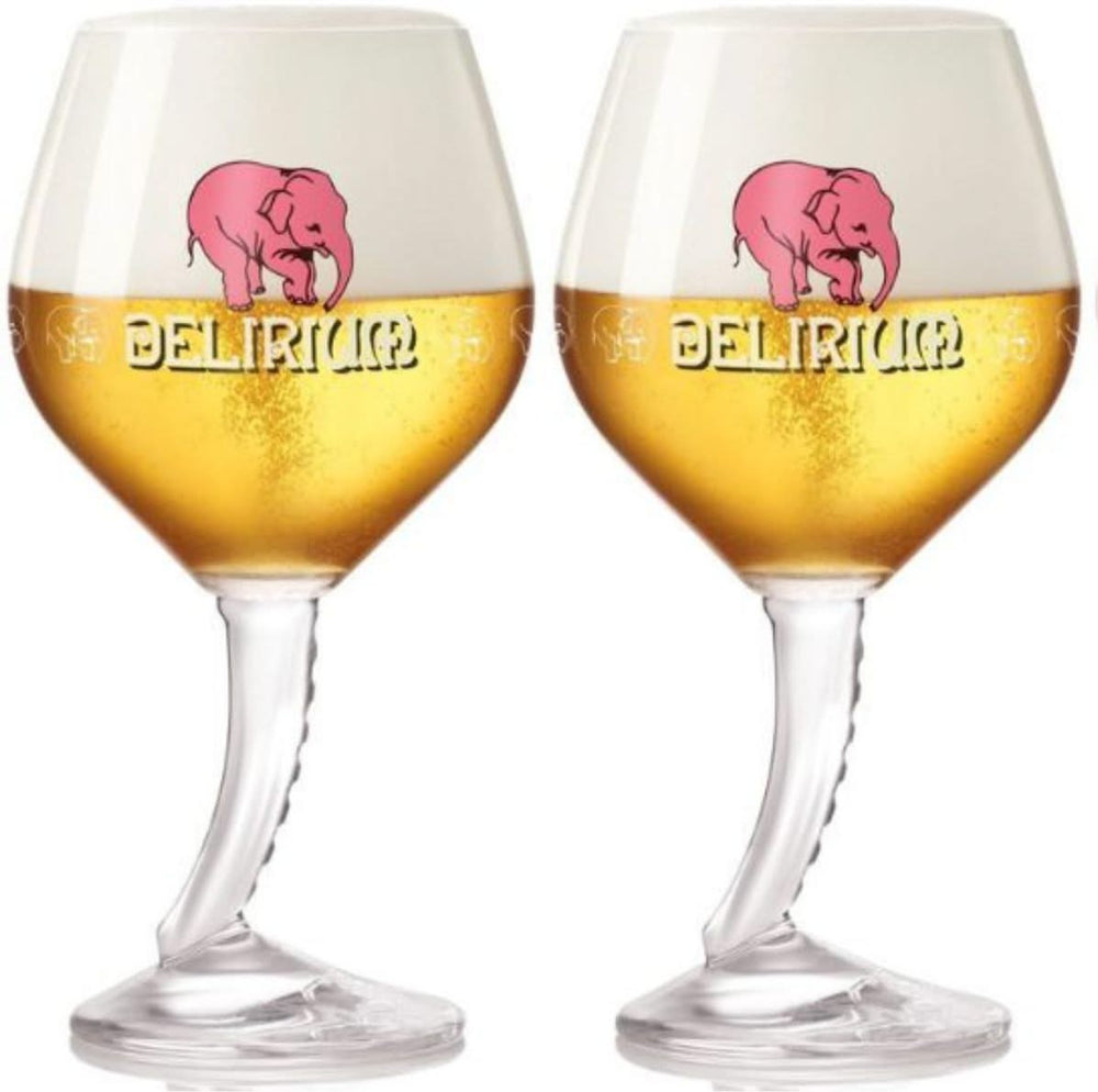 Vasos de cerveza Delirium con pie - 330 ml - 2 piezas