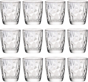Bormioli Rocco Juego de vasos - Vasos de agua - Transparente - Diamond - 300 ml - 12 unidades