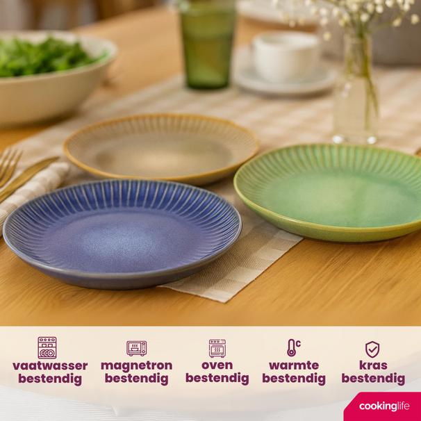 Cookinglife Platos para desayuno / postre Aqua Maris ø 21 cm - 6 unidades