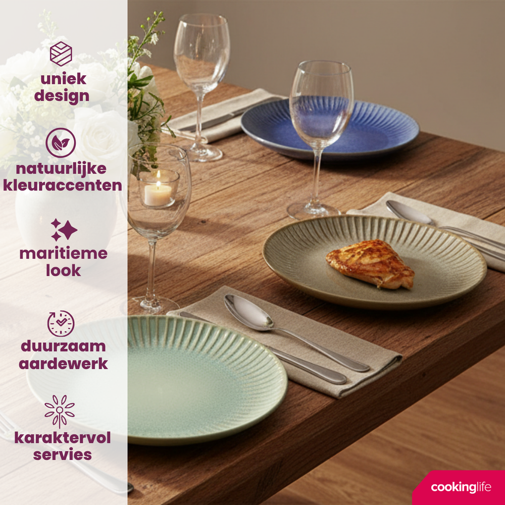 Cookinglife Tazones para sopa / tazones Aqua Maris ø 16.5 cm - 6 unidades
