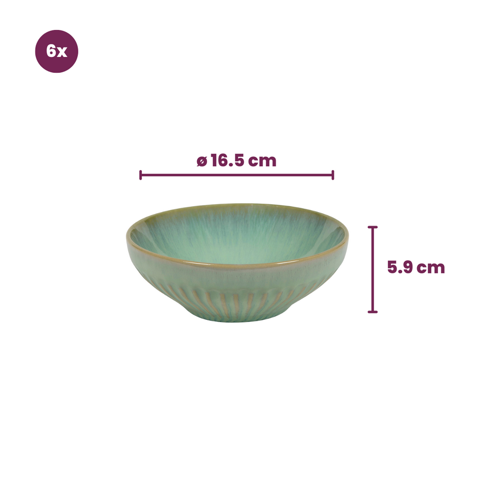 Cookinglife Tazones para sopa / tazones Aqua Maris ø 16.5 cm - 6 unidades