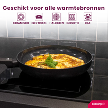 Set de sartenes Cookinglife Black Cera 2 piezas ø 24 y 28 cm - recubrimiento antiadherente cerámico