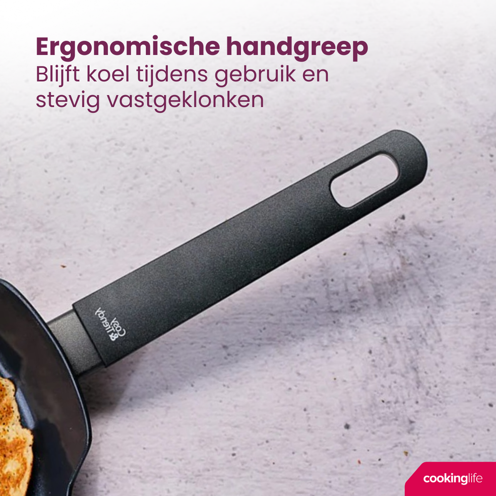 Set de sartenes Cookinglife Black Cera 2 piezas ø 24 y 28 cm - recubrimiento antiadherente cerámico