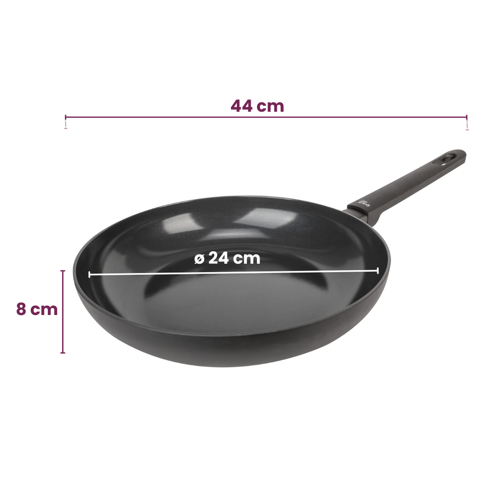 Set de sartenes Cookinglife Black Cera 2 piezas ø 24 y 28 cm - recubrimiento antiadherente cerámico