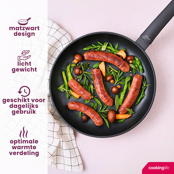 Cookinglife Sartén Black Cera - ø 24 cm - revestimiento antiadherente cerámico