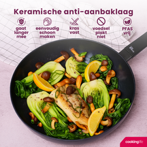 Cookinglife Sartén Black Cera - ø 28 cm - revestimiento antiadherente cerámico