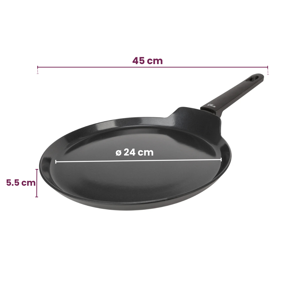 Cookinglife Sartén para panqueques Black Cera Negro ø 24 cm - revestimiento antiadherente cerámico