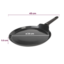 Cookinglife Sartén para panqueques Black Cera Negro ø 24 cm - revestimiento antiadherente cerámico