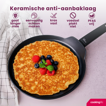 Cookinglife Sartén para panqueques Black Cera Negro ø 24 cm - revestimiento antiadherente cerámico